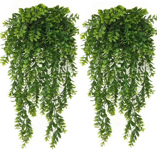 Miniatura 20 de CATTREE Vid colgante artificial, hojas de hiedra sintética, plantas de plástico, plantas de hojas falsas, plantas de hojas artificiales, resistentes