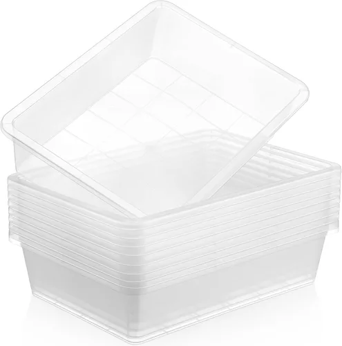 Miniatura 10 de Hoteam Bandeja organizadora de almacenamiento plana, bandeja de papel para aula, organizador de archivos apilable de plástico para escuela, oficina