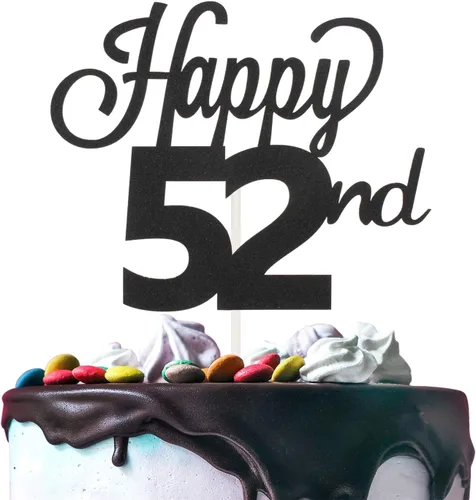 Miniatura 45 de LINGTEER - Decoración para pastel con texto "Happy Birthday 100", color negro