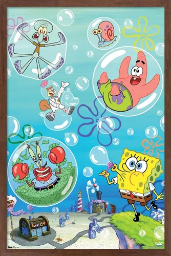 Miniatura 7 de Trends International Nickelodeon Spongebob Squarepants - Póster de burbujas de pared, 14.725 x 22.375 pulgadas, versión con marco de madera tipo