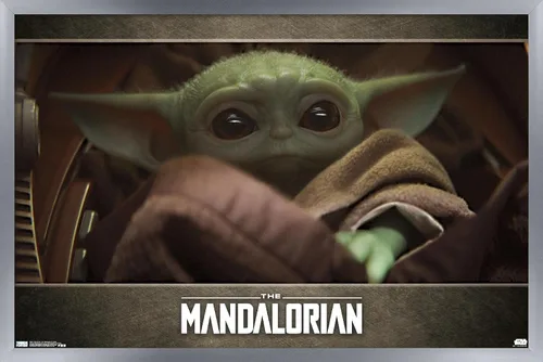 Miniatura 10 de Trends International Star Wars: The Mandalorian - Póster de pared de ojos, 14.725 x 22.375 pulgadas, versión enmarcada de madera de granero