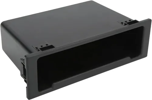 Caja de almacenamiento de radio de audio estéreo para automóvil, organizador de tablero de instrumentos 1DIN, ABS negro, bolsillo de repuesto para
