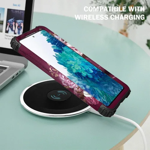 Miniatura 7 de Hocase Funda para Galaxy S20 FE 5G, Protección resistente a prueba de golpes, goma de silicona suave + parachoques de plástico duro, funda