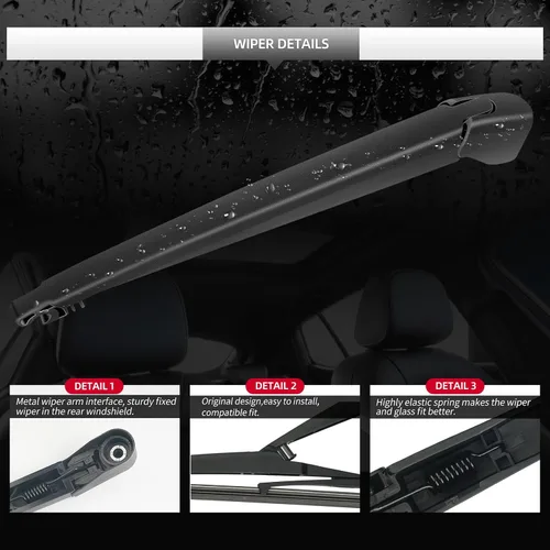 Miniatura 5 de Repuesto para limpiaparabrisas trasero Mazda CX-5 CX5 2013-2025, conjunto de brazo de limpiaparabrisas trasero - Estilo OEM de fábrica
