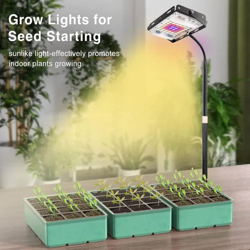 Miniatura 3 de LBW Luz de cultivo para plantas de interior, luz LED de escritorio de espectro completo, lámpara de cultivo pequeña con temporizador de 4 H/8H/12H