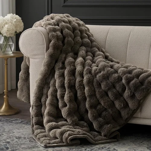 Miniatura 16 de EverGrace - Manta ultra suave de lujo, esponjosa, de pelo de conejo sintético, cálida y gruesa, para cama, reversible, para sofá, silla, color gris