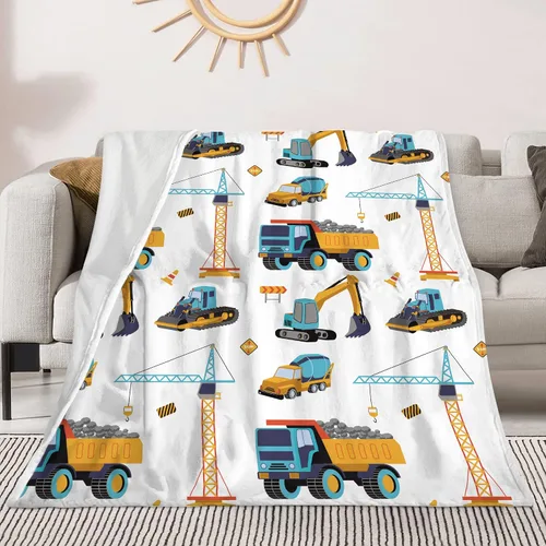 Miniatura 12 de Manta de juguete que brilla en la oscuridad para niños pequeños, camión de construcción, excavadora, tractor, juguetes, regalos para niños, manta