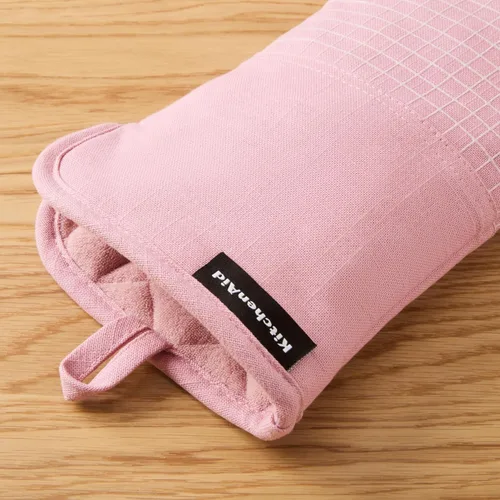 Miniatura 4 de KITCHENAID Gourmet Series Gridlines - Juego de 2 guantes de horno resistentes al calor hasta 600 °F, agarre de silicona suave, puño magnético, rosa