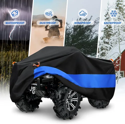 Miniatura 5 de MORNYRAY Cubierta para ATV Impermeable de Servicio Pesado Universal Cubierta para Quad Cubierta de Almacenamiento Exterior 4 Ruedas Protección UV