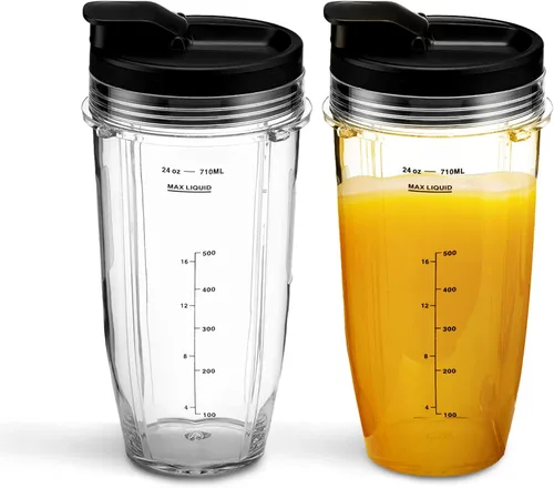 Vaso de repuesto de 24 onzas con tapa para sorbo y sello para licuadora Nutri Ninja BL642 BL450 BL456 BL480 BL482 BL640 BL682 BN401 BN751 BN801