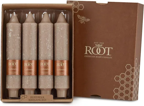 Miniatura 25 de Root Candles Juego de 4 velas sin perfume para cena, sin goteo, con cera de abeja mejorada, Timberline™ Collenette, en caja, de 7 pulgadas