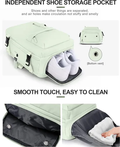Miniatura 7 de VGCUB Mochila grande de viaje para trabajo, negocios, mochila para computadora portátil aprobada para vuelo, para mujeres y hombres, mochila