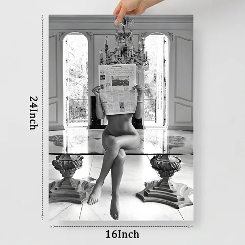 Miniatura 4 de Arte de pared en blanco y negro, cuadro vintage en blanco y negro, póster de periódico retro en blanco y negro, arte de pared preparado en blanco