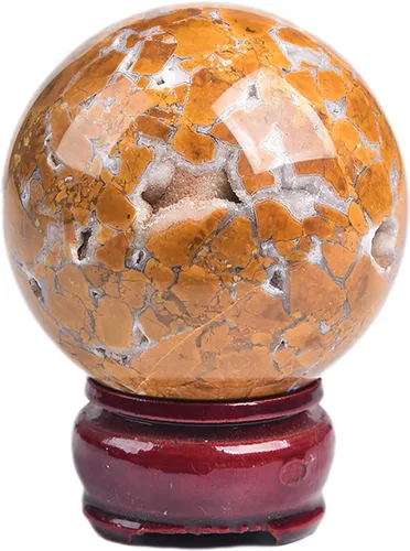 Miniatura 134 de JIC Gem Esfera de cristal de cuarzo Pietersite, bola de cristal decorativa azules y marrones dorados para meditación, decoraciones de mesa