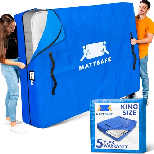 Bolsas para colchón Nordic Elk para mudanza y almacenamiento (King) Suministros resistentes para mudanza, 8 asas resistentes, cremallera fuerte,