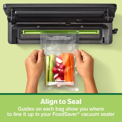 Miniatura 4 de FoodSaver Bolsas de Sellado al Vacío Precortadas de Pinta, Bolsas de Almacenamiento al Vacío de Fácil Uso, Alinear para Sellar y Rasgar para Abrir