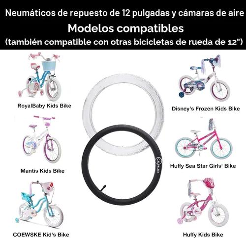 Miniatura 3 de CALPALMY (2 Sets) 12"/14"/16"/18"/20" Bike Replacement Tires and Inner Tubes for MTB, BMX, Kids Bike - Compatible with RoyalBaby, Joystar, Dynacraft