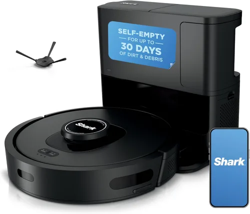 Robot aspirador ultra AI Shark AV2501S, con Matrix Clean, mapeo doméstico, base autovaciada sin bolsa HEPA de 30 días de capacidad, perfecta para