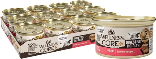 Miniatura 19 de Wellness CORE+ Digestive Health Pate Alimento húmedo enlatado en paté para adultos, natural, rico en proteínas, sin granos, receta de pescado
