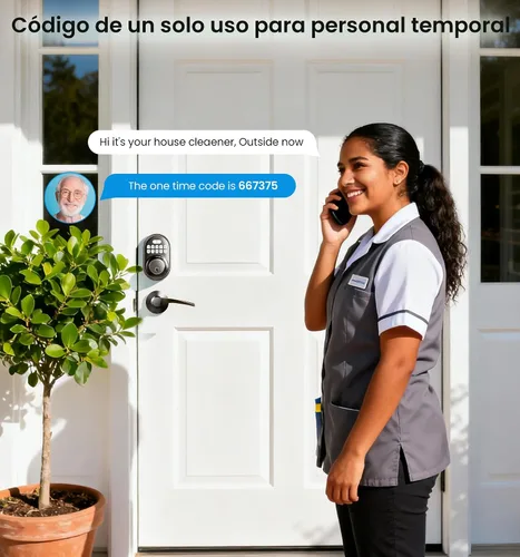 Miniatura 6 de Veise Cerradura de puerta de entrada sin llave con 2 manijas de palanca, cerrojo de teclado electrónico, bloqueo automático, luz trasera y diseño