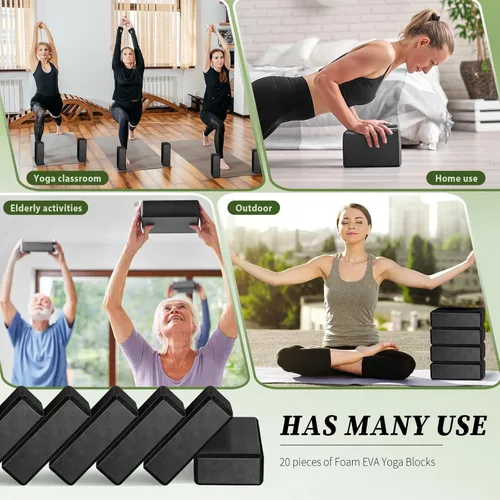Miniatura 6 de 20 bloques de yoga de espuma EVA ligeros, antideslizantes, de apoyo, accesorios de yoga para pilates, estiramiento y meditación, yogui para hombres