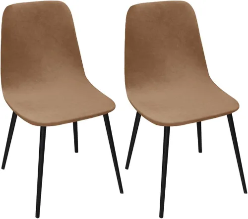 Miniatura 16 de Paquete de 2 fundas de terciopelo para sillas de comedor, lavables, extraíbles, de mediados de siglo, modernas, curvas, sin brazos, para decoración