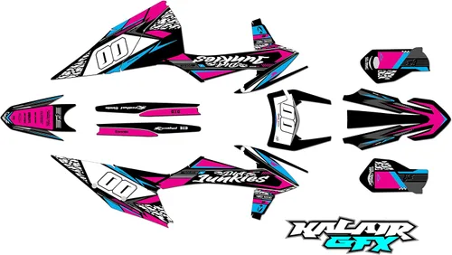 Kit de gráficos para KTM Enduro 2-Stroke 150 EXC, 250 EXC y 300 EXC años 2020, 2021, 2022 y 2023 Rugged Series Magenta 16 Mil - Adhesivo de carreras