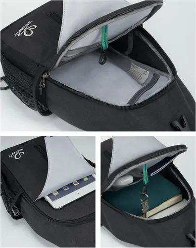Miniatura 59 de WATERFLY Bolsa pequeña de senderismo: mochila cruzada para el pecho, mochila para hombres y mujeres con correa de hombro agradable a la piel
