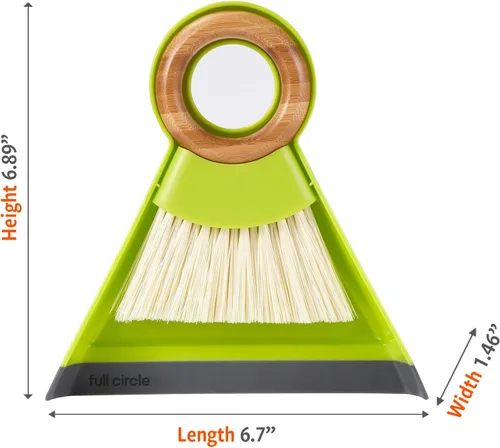 Miniatura 5 de Full Circle Tiny Team, Mini Cepillo Compacto y Juego de Recogedor, Escoba de Mano Portátil para Limpiezas Rápidas, Ideal para Hogar, Baño, Encimeras