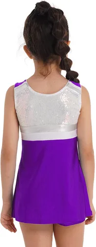 Miniatura 2 de TiaoBug Uniformes de animadoras para niñas y niñas, disfraces de animadora, lentejuelas brillantes, traje de baile de jazz, hip hop, disfraz de baile