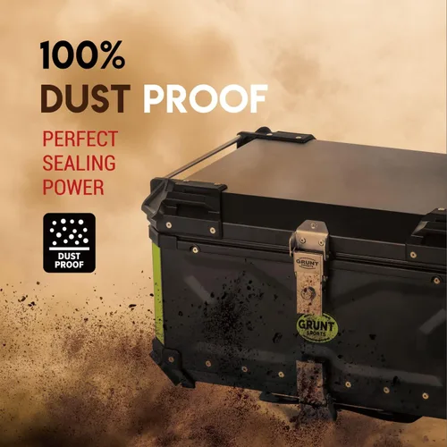Miniatura 5 de Letusto GRUNT SPORTS - Caja superior trasera de motocicleta de 55 L, baúl de almacenamiento universal para scooter, caja de aluminio impermeable