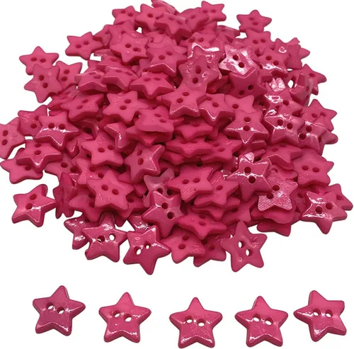 Miniatura 15 de Queenbox 30 botones de estrella de cinco puntas de 0.59 pulgadas con 2 agujeros, botones de costura de resina para tejer, manualidades, costura