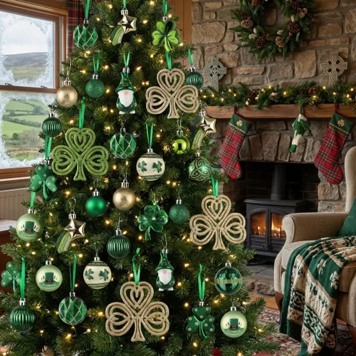 Miniatura 6 de Valery Madelyn Decoraciones del día de San Patricio, adorno de árbol de trébol, 30 piezas de esferas colgantes, decoración de gnomo para festival