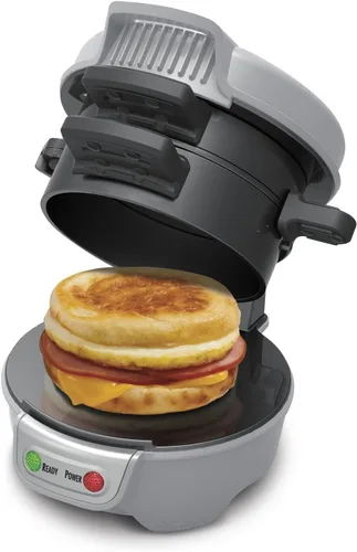 Miniatura 16 de Hamilton Beach Máquina para Sándwiches de Desayuno con Anillo para Cocinar Huevos, Ingredientes Personalizables, Perfecto para Muffins Ingleses