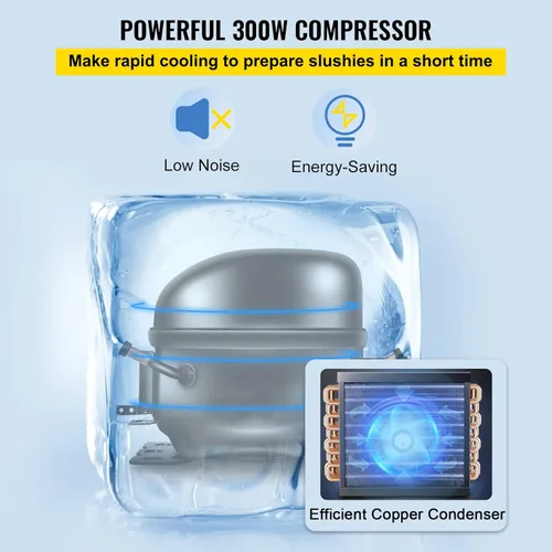 Miniatura 5 de VEVOR Slushie Machine, Slushy Machine 6L/1.6 Gal 25 tazas de un solo tazón, fabricante de bebidas congeladas de 300 W, máquina de batido