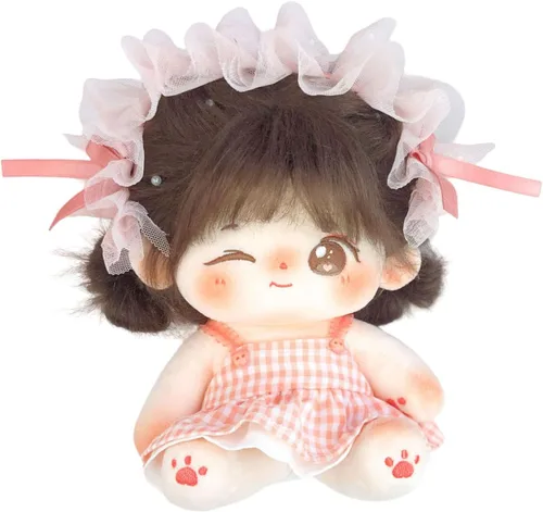 Miniatura 7 de CALEMBOU Muñeca de peluche - Muñeca de algodón suave y linda de 20 cm de anime kawaii con disfraz de esqueleto y ropa (Chacha)