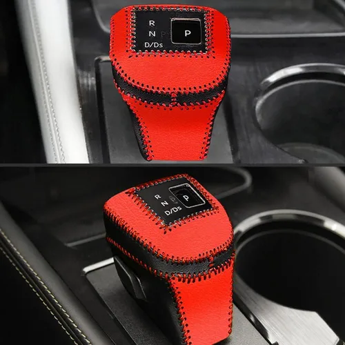 Miniatura 7 de XITER Cubierta de Perilla de Palanca de Cambios Automática de Cuero, Fundas Protectoras de Palanca de Cambios para Nissan Rogue 2014 2015 2016