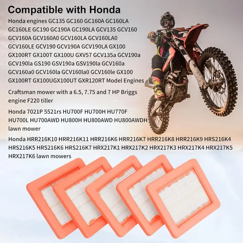 Miniatura 6 de 2 filtros de aire 17211-Z8B-901 compatibles con Honda HRX217 HRR216 HRC216 HRT216 HU800AWD HRB216 HRB217 HRS216 HRZ216 GCV160LAO GCV190LA GC190LA