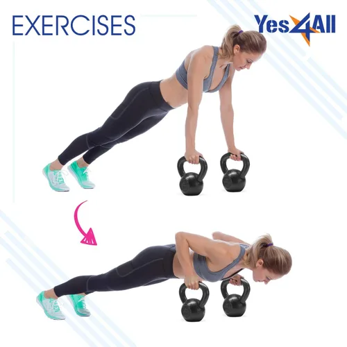 Miniatura 7 de Yes4All combo especial: pesa rusa de hierro fundido, sets de peso – pesos disponibles: 5, 10, 15, 20, 25, 30 libras C. 20 - 25 lbs