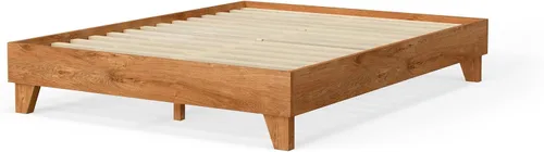 Miniatura 3 de Base de cama, fabricada en EE. UU. con 100% madera de pino norteamericano, base sólida para colchón con tablillas de pino prensado, instalación sin