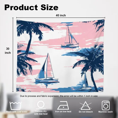 Miniatura 5 de Shrahala Beach Vacation Seaside Relaxation Tapestry, Nautical Summer Getaway Wall Hanging Hd Print Polyester Backdrop For Dorm Room Bedroom 30 X 40