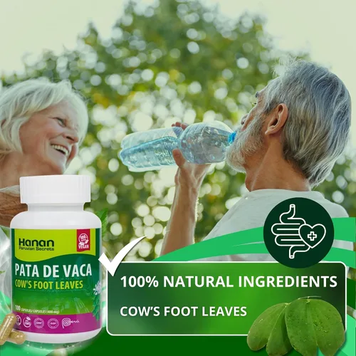 Miniatura 2 de Hanan Pata de Vaca 100 cápsulas – Apoya la desintoxicación y la salud digestiva 100% hojas de pie de vaca puras (Bauhinia forficata) Suplemento