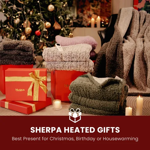 Miniatura 9 de Heated Blanket Electric Blanket Queen - Fast Heating Blanket Throw Dual Control Double Sided Sherpa with 10 Heating Levels & 2-10 Hours Auto Off