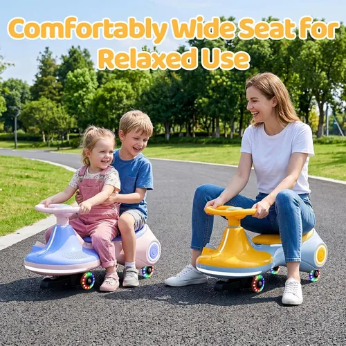 Miniatura 3 de Coche eléctrico de 12 V para niños, juguete 3 en 1 con pedal, scooter con ruedas intermitentes, vehículo oscilante de fácil montaje con batería