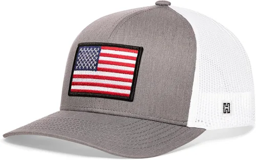 Miniatura 2 de HAKA Sombrero de la bandera estadounidense, sombrero de camionero de Estados Unidos para hombres y mujeres, gorra de béisbol ajustable, malla a