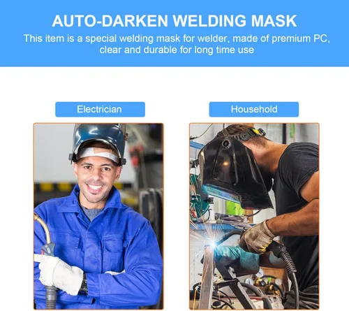 Miniatura 7 de Angoily Máscaras de soldadura de mano, casco de trabajo, escudo de soldadura con asa, herramienta de protección de seguridad facial para lugares