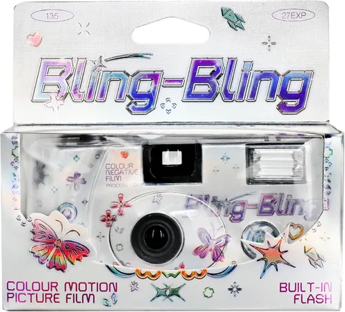 Retocolor Bling-Bling 400 35mm Cámara de película desechable 27EXP, ISO400, película negativa a color, sin enfoque, fácil de usar, flash integrado,
