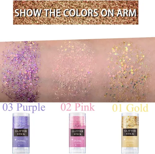 Miniatura 5 de Barra dorada con purpurina para el cuerpo, traje de Mardi Gras para mujeres y niños, brillante holográfico para fiestas, festivales, rave, Mardi