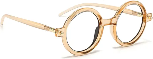 Miniatura 3 de Gafas de lectura redondas retro para mujer, bloqueo de luz azul, marcos de anteojos de gran tamaño, lente grande