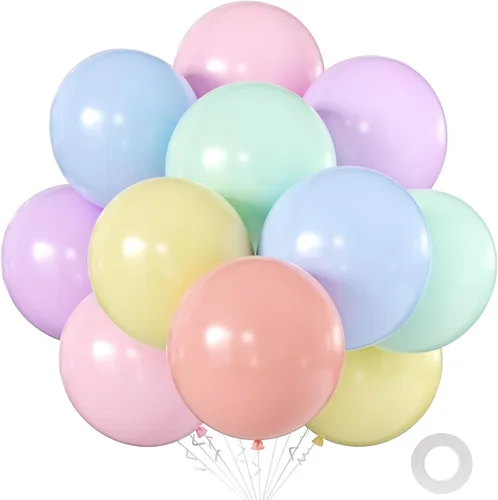 Miniatura 74 de KALOR Globos color morado ceniza de 18 pulgadas, 10 globos de látex mate, globos redondos grandes para bodas, baby shower, fiestas de cumpleaños